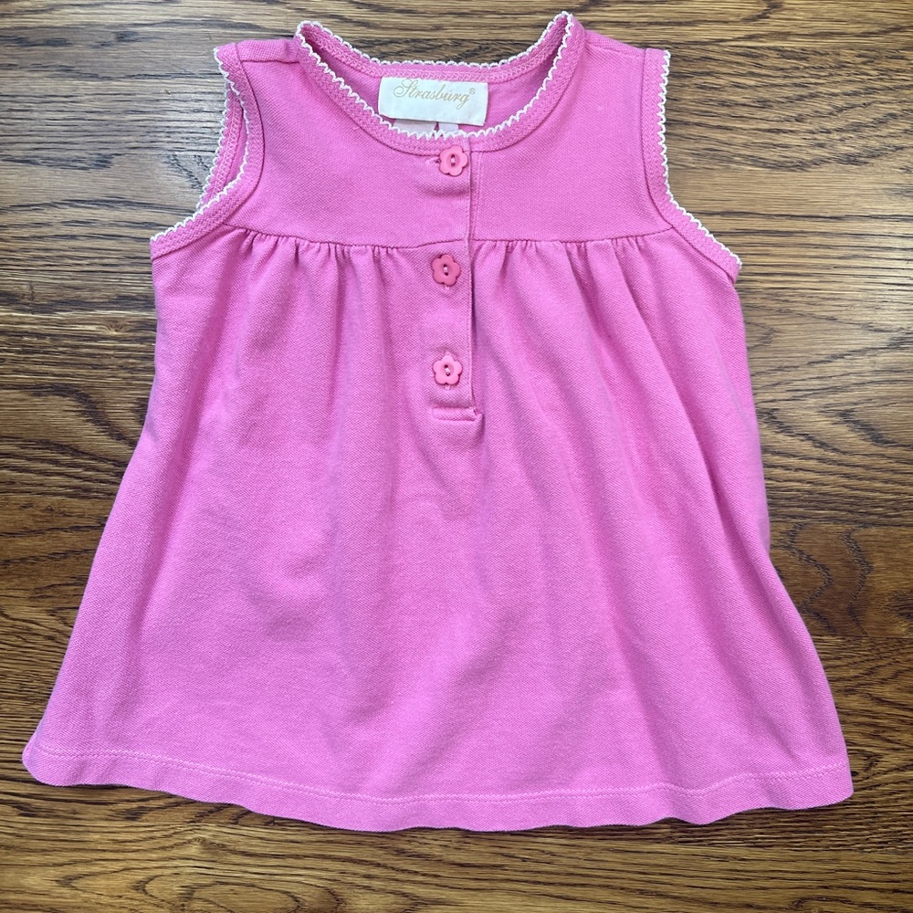 Strasburg Girls Summer Basic Pink Pique Tank Top Size 3T